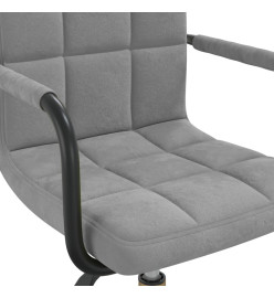 Chaise pivotante de salle à manger Gris clair Velours