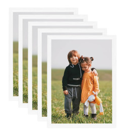 Collage de cadres photo 5 pcs de mur table Blanc 70x90 cm MDF