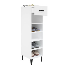 Armoire à chaussures blanc 30x35x105 cm bois d'ingénierie