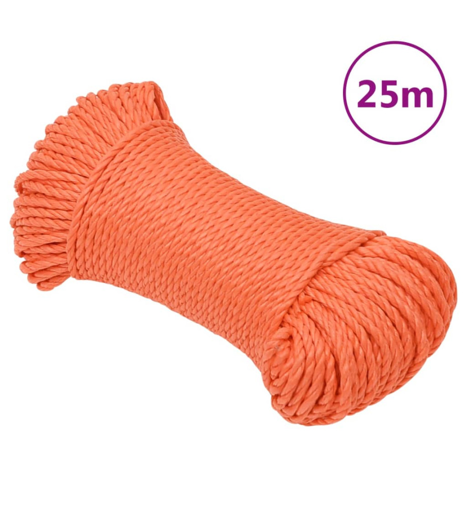 Corde de travail Orange 6 mm 25 m Polypropylène