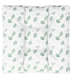 Coussin de palette motif de feuilles 70x70x12 cm tissu