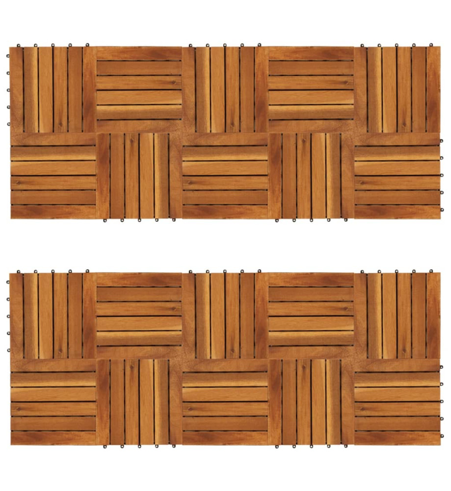 Carreaux de terrasse Modèle vertical 30 x 30 cm Acacia 20 pcs