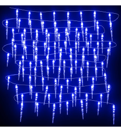 Guirlande lumineuse à glaçons de Noël 200 pcs Bleu Acrylique