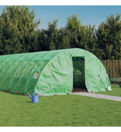 Serre avec cadre en acier vert 80 m² 16x5x2,3 m