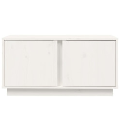 Meuble TV Blanc 80x35x40,5 cm Bois de pin massif