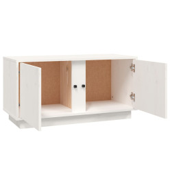 Meuble TV Blanc 80x35x40,5 cm Bois de pin massif