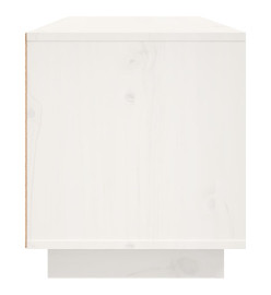 Meuble TV Blanc 80x35x40,5 cm Bois de pin massif