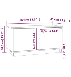 Meuble TV Blanc 80x35x40,5 cm Bois de pin massif