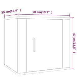 Table de chevet Blanc 50x39x47 cm