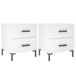 Tables de chevet 2 pcs blanc 40x35x47,5 cm bois d’ingénierie