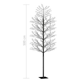 Sapin de Noël 2000 LED blanc froid Cerisier en fleurs 500 cm