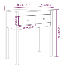 Table console Marron miel 70x35x75 cm Bois massif de pin