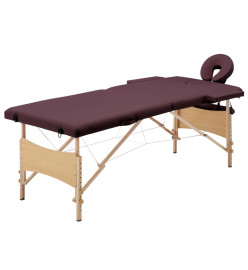 Table de massage pliable 2 zones Violet vin