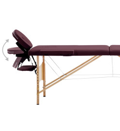 Table de massage pliable 2 zones Violet vin