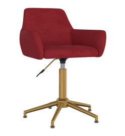 Chaises pivotantes salle à manger 6 pcs Rouge bordeaux Velours