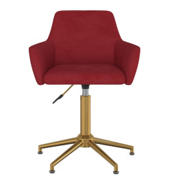 Chaises pivotantes salle à manger 6 pcs Rouge bordeaux Velours