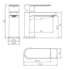 SCHÜTTE Mitigeur de lavabo DOLPHIN Chrome