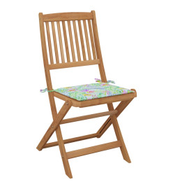 Chaises pliables de jardin 8 pcs avec coussins Bois d'acacia