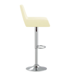 Tabourets de bar lot de 2 crème tissu