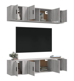 Ensemble de meubles TV 6 pcs Sonoma gris Bois d'ingénierie