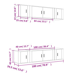 Ensemble de meubles TV 6 pcs Sonoma gris Bois d'ingénierie