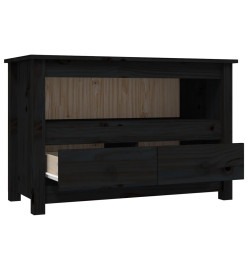 Meuble TV Noir 79x35x52 cm Bois de pin massif