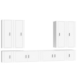 Ensemble de meubles TV 8 pcs Blanc Bois d'ingénierie