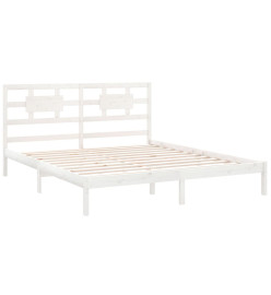 Cadre de lit Blanc Bois massif 160x200 cm