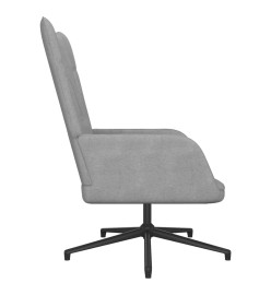 Chaise de relaxation avec tabouret Gris clair Tissu