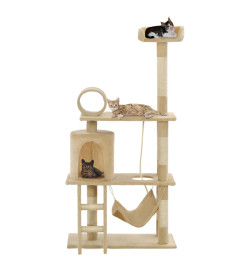 Arbre à chat avec griffoirs en sisal 140 cm Beige