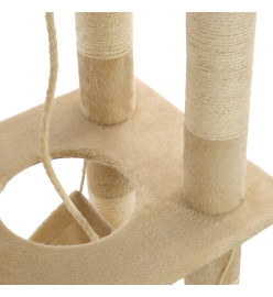 Arbre à chat avec griffoirs en sisal 140 cm Beige