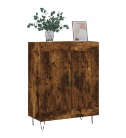 Buffet chêne fumé 69,5x34x90 cm bois d'ingénierie