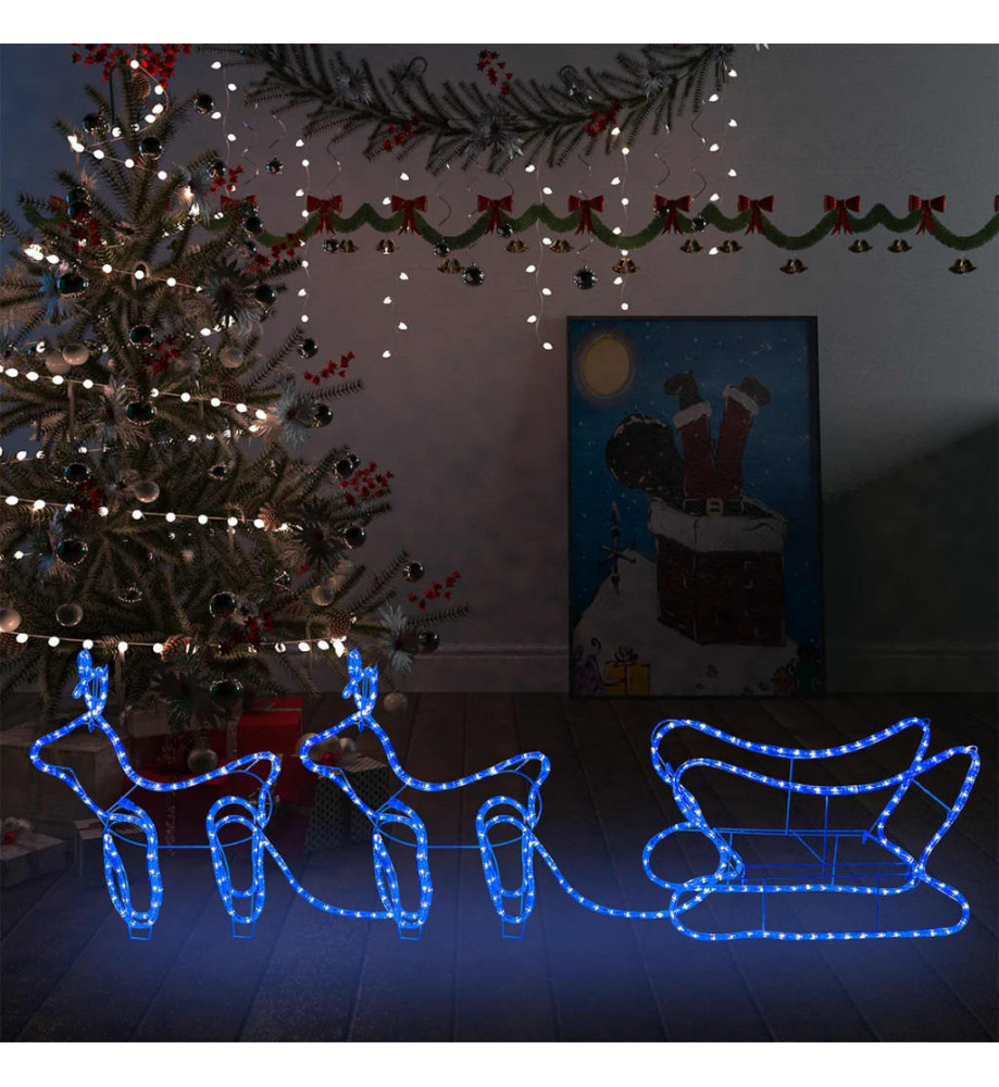 Décoration de Noël d'extérieur Renne et traîneau 576 LED