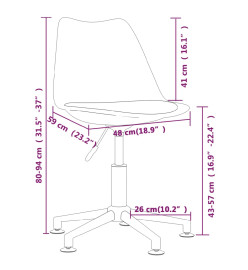 Chaises pivotantes à manger lot de 4 marron foncé tissu