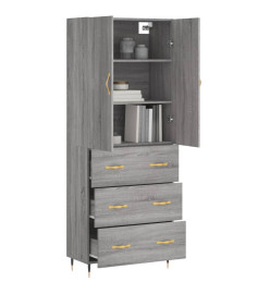 Buffet haut Sonoma gris 69,5x34x180 cm Bois d'ingénierie