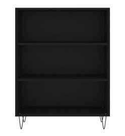 Bibliothèque noir 69,5x32,5x90 cm bois d'ingénierie