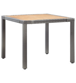 Mobilier à dîner de jardin 5pcs et coussins Résine tressée Gris