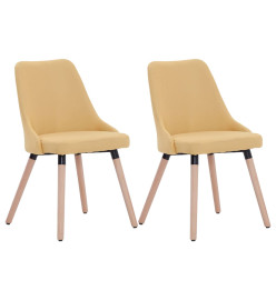 Chaises à manger lot de 2 jaune tissu