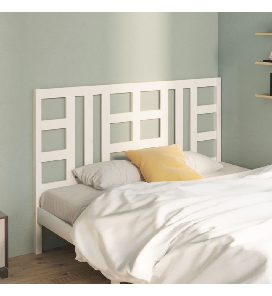 Tête de lit Blanc 126x4x100 cm Bois massif de pin Tête de lit Blanc 126x4x100 cm Bois massif de pin