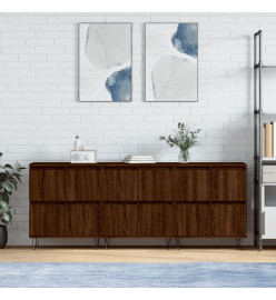 Buffets 3 pcs Chêne marron Bois d'ingénierie