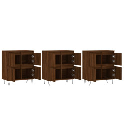 Buffets 3 pcs Chêne marron Bois d'ingénierie