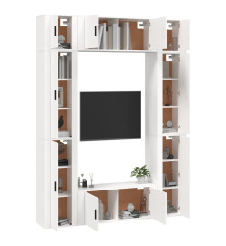 Ensemble de meubles TV 8 pcs Blanc Bois d'ingénierie