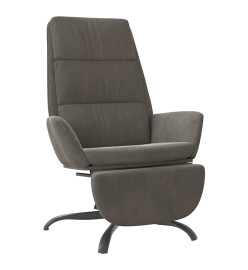 Chaise de relaxation avec repose-pied Gris foncé Velours