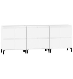 Buffets 3 pcs blanc 60x35x70 cm bois d'ingénierie