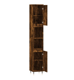 Armoire de bain chêne fumé 30x30x190 cm bois d'ingénierie