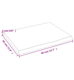 Comptoir de salle de bain 40x30x2 cm bois massif non traité