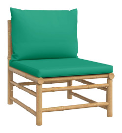 Salon de jardin 6 pcs avec coussins vert bambou