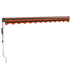 Auvent rétractable automatique orange et marron 3,5x2,5 m