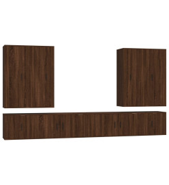 Ensemble de meubles TV 8 pcs Chêne marron Bois d'ingénierie