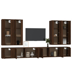 Ensemble de meubles TV 8 pcs Chêne marron Bois d'ingénierie